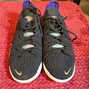 Nike Lebron 18 Lakers Men's Black and Purple Sneakers